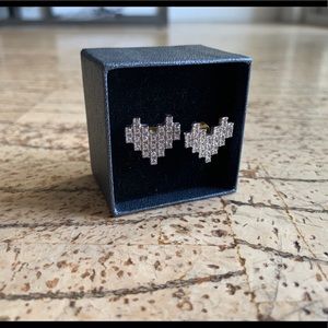 Pixelated Heart Earrings